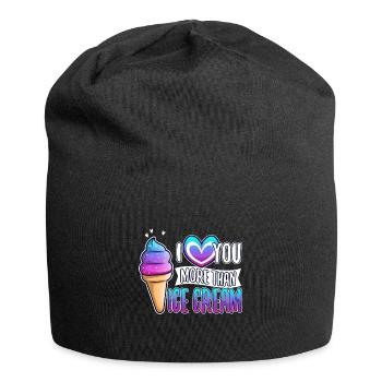 I love you more than ice cream - Jersey Beanie - black - Front