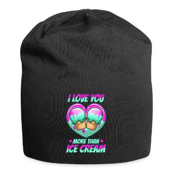 I love you more than ice cream - Jersey Beanie - black - Front