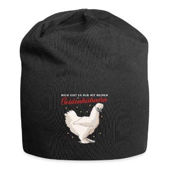 Seidenhuhn Seidenhühner | Silkie Hühner Geschenk - Jersey-Beanie - Schwarz - Vorne