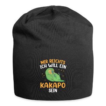 Will Kakapo sein flugunfähiger Papagei Kakapo - Jersey-Beanie - Schwarz - Vorne