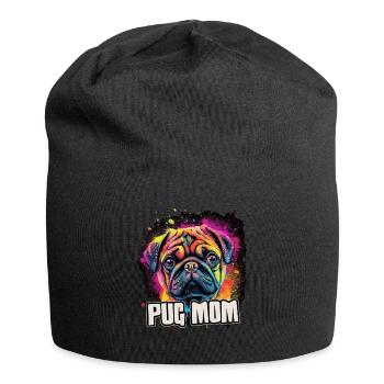 Pug Pug Dog Gift Saying - Jersey Beanie - black - Front