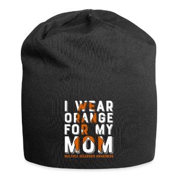 Je porte de l’orange pour ma mère, qui s’intéresse à - Bonnet en jersey - noir - Devant