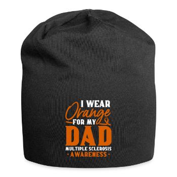 Je porte de l’orange pour les multiples de mon père - Bonnet en jersey - noir - Devant