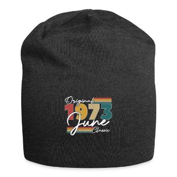 Geburtstagsgeschenk, geboren im Juni 1973 - Jersey-Beanie - Anthrazit - Vorne