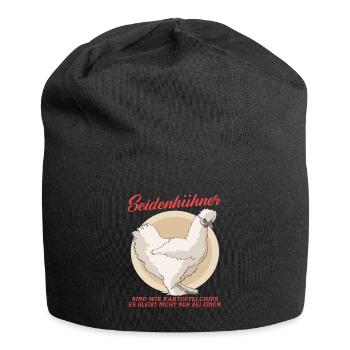 Seidenhuhn Silkie Hühner Seidenhühner Geschenk - Jersey-Beanie - Schwarz - Vorne