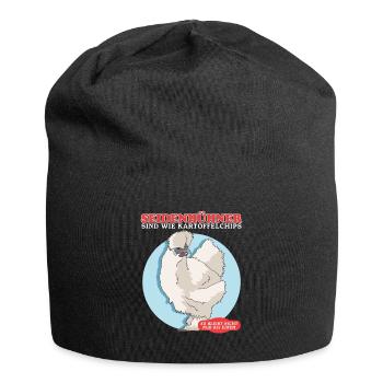 Seidenhuhn | Silkie Hühner Seidenhühner Geschenk - Jersey-Beanie - Schwarz - Vorne