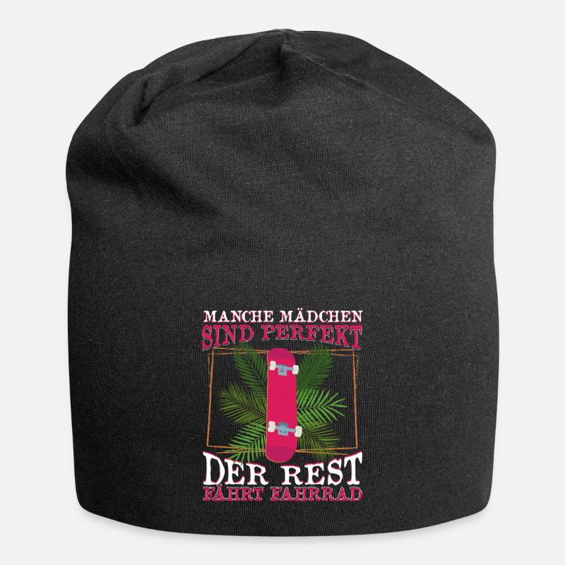 Skateboard Mädchen Skaterin Mache sind perfekt - Jersey-Beanie - Schwarz