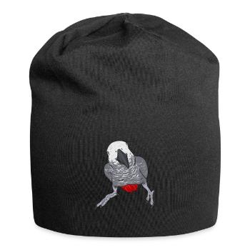 Graupapagei African Grey Parrot Papagei - Jersey-Beanie - Schwarz - Vorne
