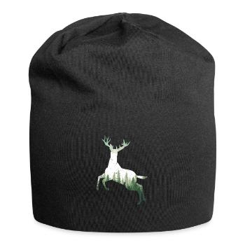 Hirsch Natur Wald Outdoor Jagd Jäger Geweih Elch - Jersey-Beanie - Schwarz - Vorne