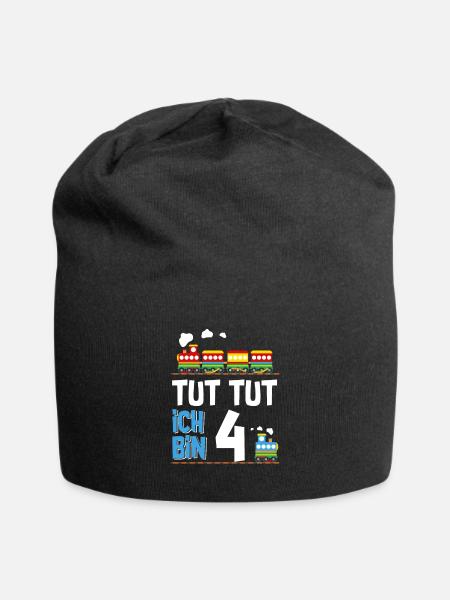 4. Geburtstag Tut Tut Eisenbahn Zug 4 Jahre - Jersey-Beanie - Schwarz