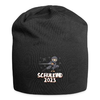 Schulkind 2023 Ninja - Jersey-Beanie - Schwarz - Vorne