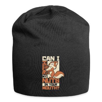 Hide My Nuts In Your Mouth Squirrel Eichhörnchen - Jersey-Beanie - Schwarz - Vorne
