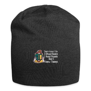 Buchliebhaber Literatur Buch lesen Romane - Jersey-Beanie - Anthrazit - Vorne