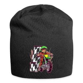 I'm 5 Motocross Kid - Children's Birthday - Jersey Beanie - black - Front