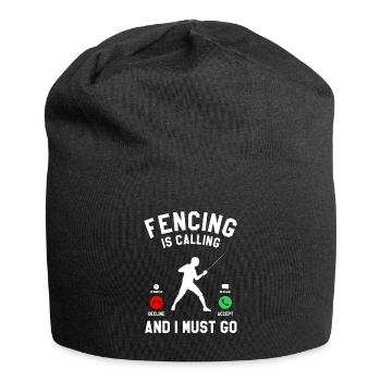 Fechten ruft und ich muss gehen Schwertfechter - Jersey-Beanie - Schwarz - Vorne