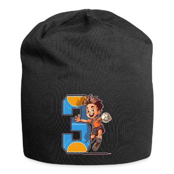Handball Birthday - 3 years old boy - 3. - Jersey Beanie - black - Front