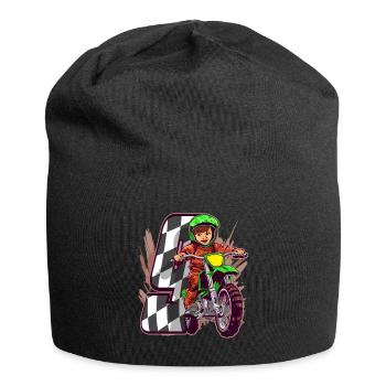 I'm 9 Motocross Kid - Children's Birthday Party - Jersey Beanie - black - Front
