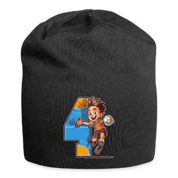 Handball Anniversaire - 4 ans Garçon - 4. - Bonnet en jersey - noir - Devant