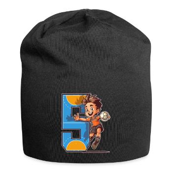 Handball Birthday - 5 years old Boy - 5. - Jersey Beanie - black - Front