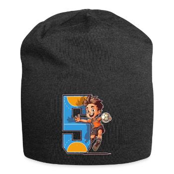 Handball Birthday - 5 years old Boy - 5. - Jersey Beanie - charcoal grey - Front