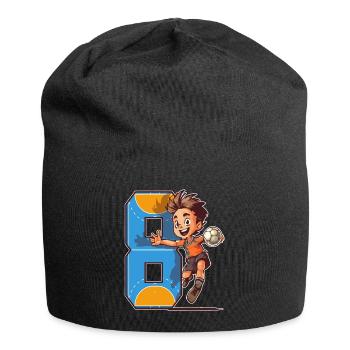 Handball Birthday - 8 years old boy - 8. - Jersey Beanie - black - Front