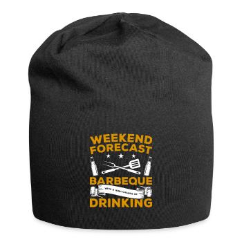 Wochenend-Vorhersage Grillen mit einer hohen Wahrscheinlichkeit von - Jersey-Beanie - Schwarz - Vorne
