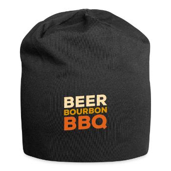 Bier Bourbon BBQ Barbecue Grillen Bier trinken - Jersey-Beanie - Schwarz - Vorne