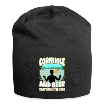 Cornhole and beer thats why im here - Jersey-Beanie - Schwarz - Vorne