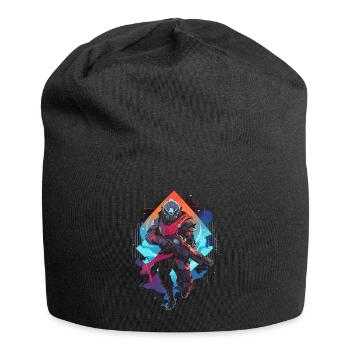 Epic Gamer Guardian in Vaporwave Synthwave Farben - Jersey-Beanie - Schwarz - Vorne