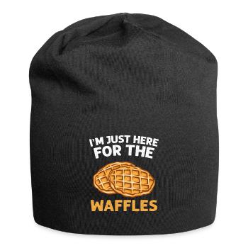 Je ne suis là que pour les gaufres - Bonnet en jersey - noir - Devant