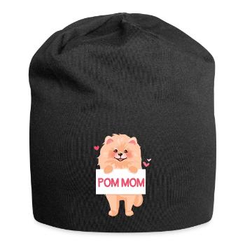 Pom Mom Pomeranian Pomeranian Pomeranian Pomeranian Pomer - Jersey Beanie - black - Front