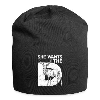 Sie will das D Hirschjagd lustig Jäger sarkastisch - Jersey-Beanie - Schwarz - Vorne