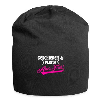 Geschieden & Pleite aber Frei! Scheidungsparty - Jersey-Beanie - Schwarz - Vorne