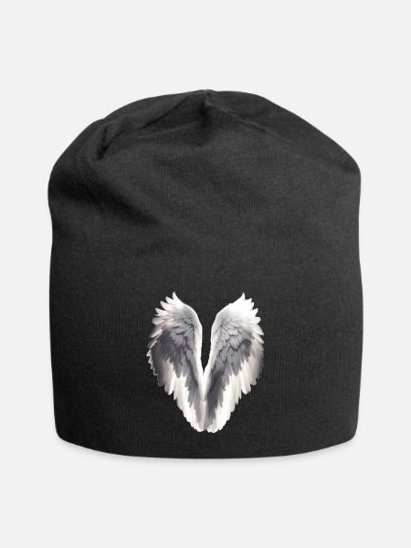 Ailes d’ange - Bonnet en jersey - noir