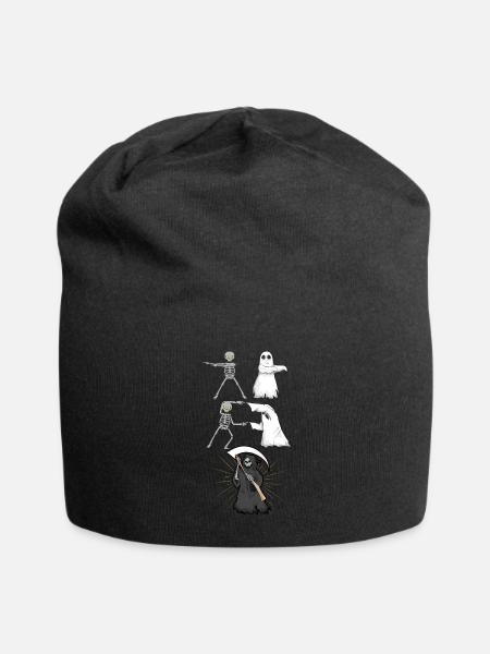 Skelett Geist Tod - Jersey-Beanie - Schwarz