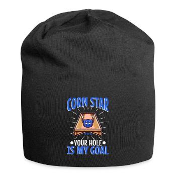 Corn star ton trou est mon objectif - Bonnet en jersey - noir - Devant