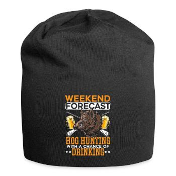 Weekend forecast pig hunting with the prospect of - Jersey Beanie - black - Front