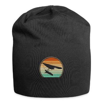 Drachenfliegen Retro Sonne - Jersey-Beanie - Schwarz - Vorne