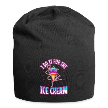 Je le fais pour la crème glacée - Bonnet en jersey - noir - Devant