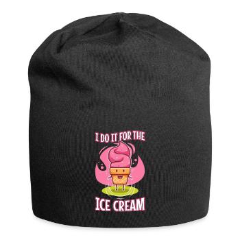 I Do It For The Ice Cream - Jersey Beanie - black - Front