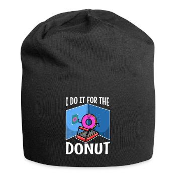Je le fais pour les beignets - Bonnet en jersey - noir - Devant