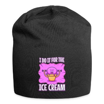 Je le fais pour la crème glacée - Bonnet en jersey - noir - Devant