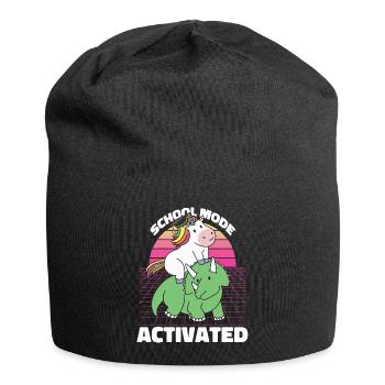 Schüler Einhorn Triceratops Dino Zurück zur Schule - Jersey-Beanie - Schwarz - Vorne