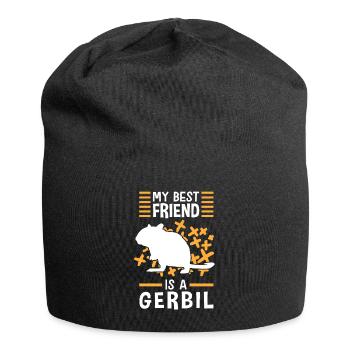 Rennmaus ist mein Freund Nagetier Gerbil - Jersey-Beanie - Schwarz - Vorne