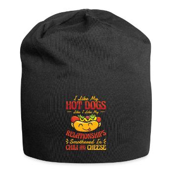 Chili Dog Hot dog Sausage Fastfood - Jersey Beanie - black - Front