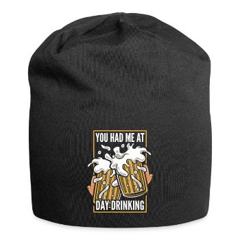 They had me at Day Drinking Retro Beach - Jersey Beanie - black - Front