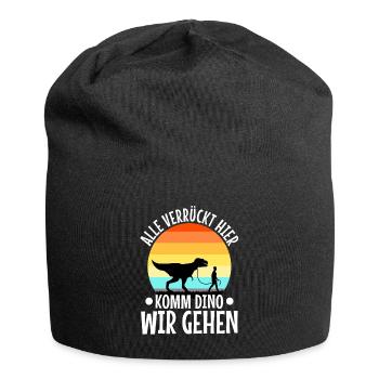Alle verrückt hier komm Dino wir gehen - Jersey-Beanie - Schwarz - Vorne
