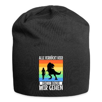 Alle verrückt hier komm Dino wir gehen - Jersey-Beanie - Schwarz - Vorne