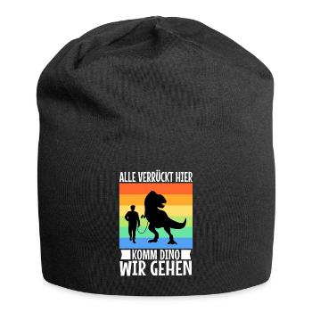 Alle verrückt hier komm Dino wir gehen - Jersey-Beanie - Schwarz - Vorne