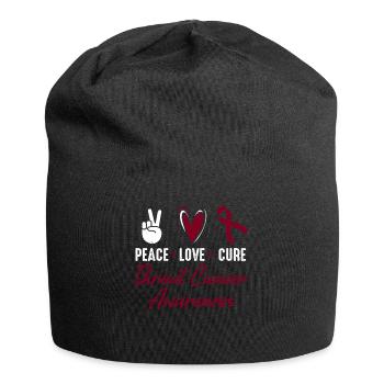 Peace, love, healing, throat cancer, - Jersey Beanie - black - Front